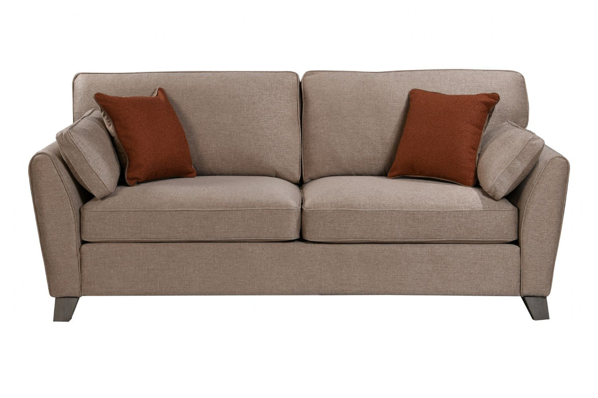 Biscuit Fabric 3 Seater Standard Back Sofa