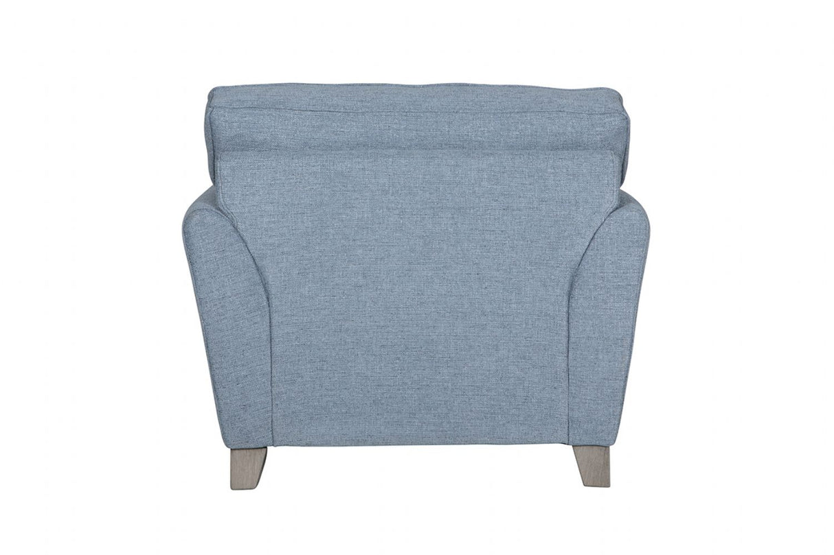 Blue Velvet Fabric Standard Back Occasional Armchair