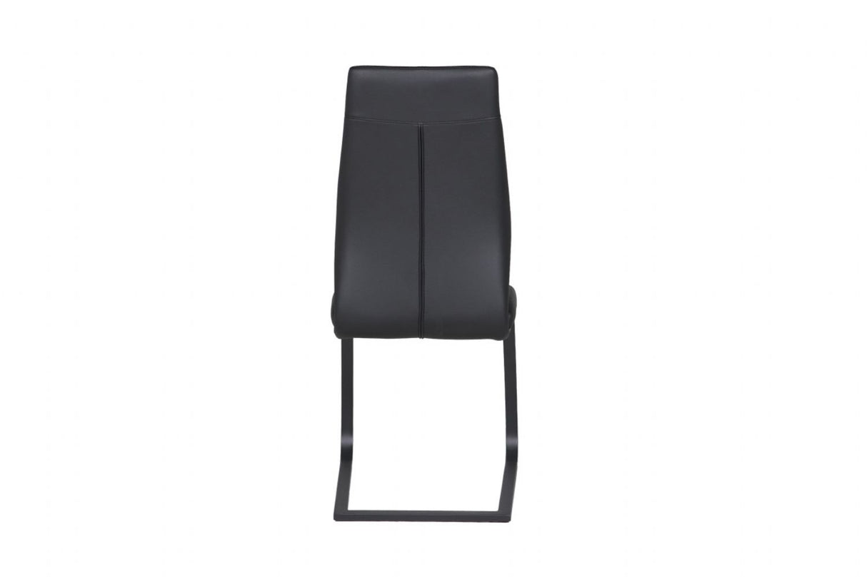 Black Faux Leather Upholstered Cantilever Dining Chair