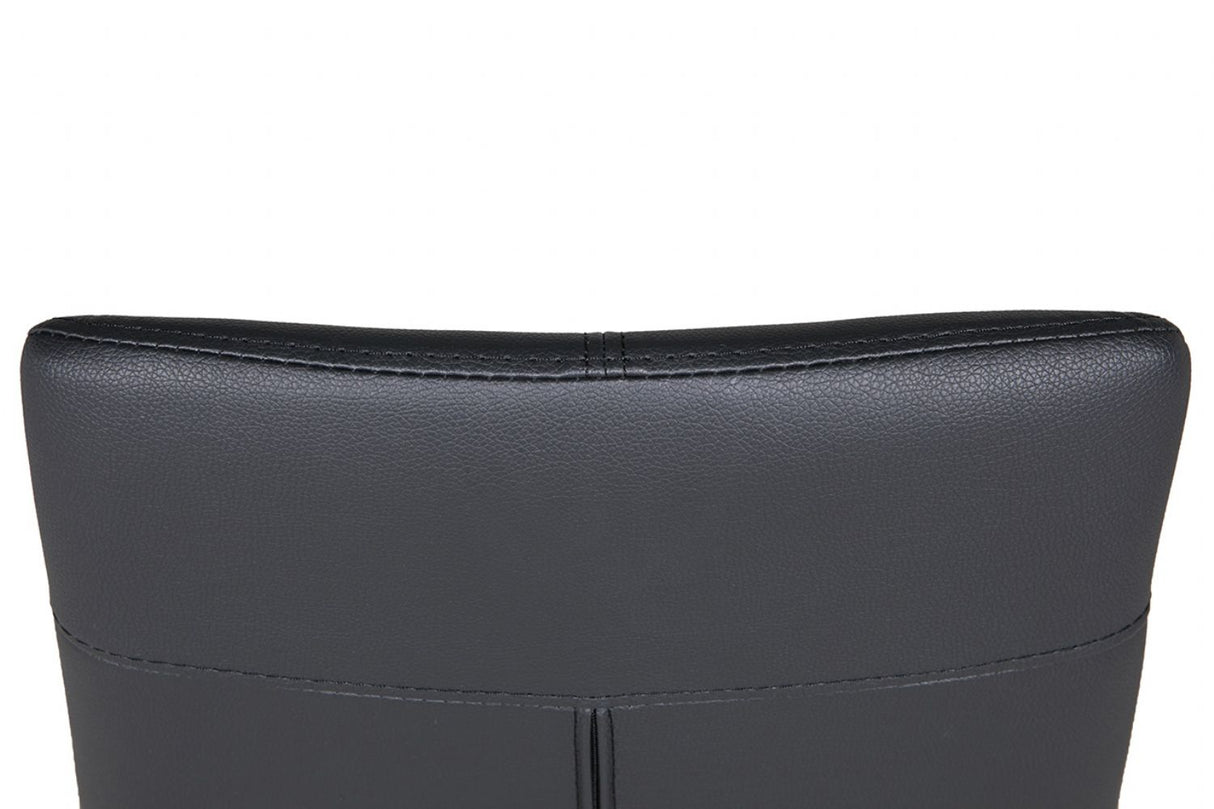 Black Faux Leather Upholstered Cantilever Dining Chair