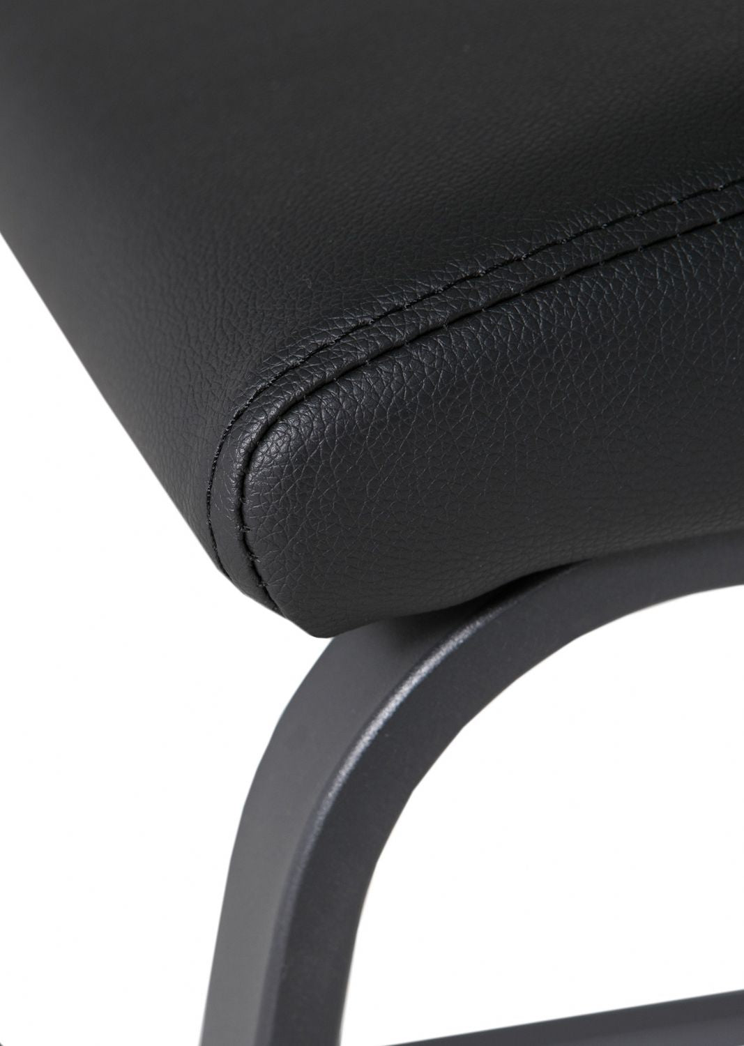 Black Leather Bar Stool Black Metal Cantilever Legs