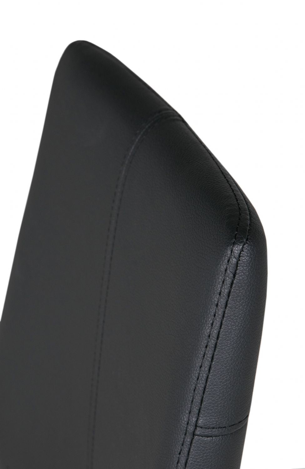Black Faux Leather Upholstered Cantilever Dining Chair