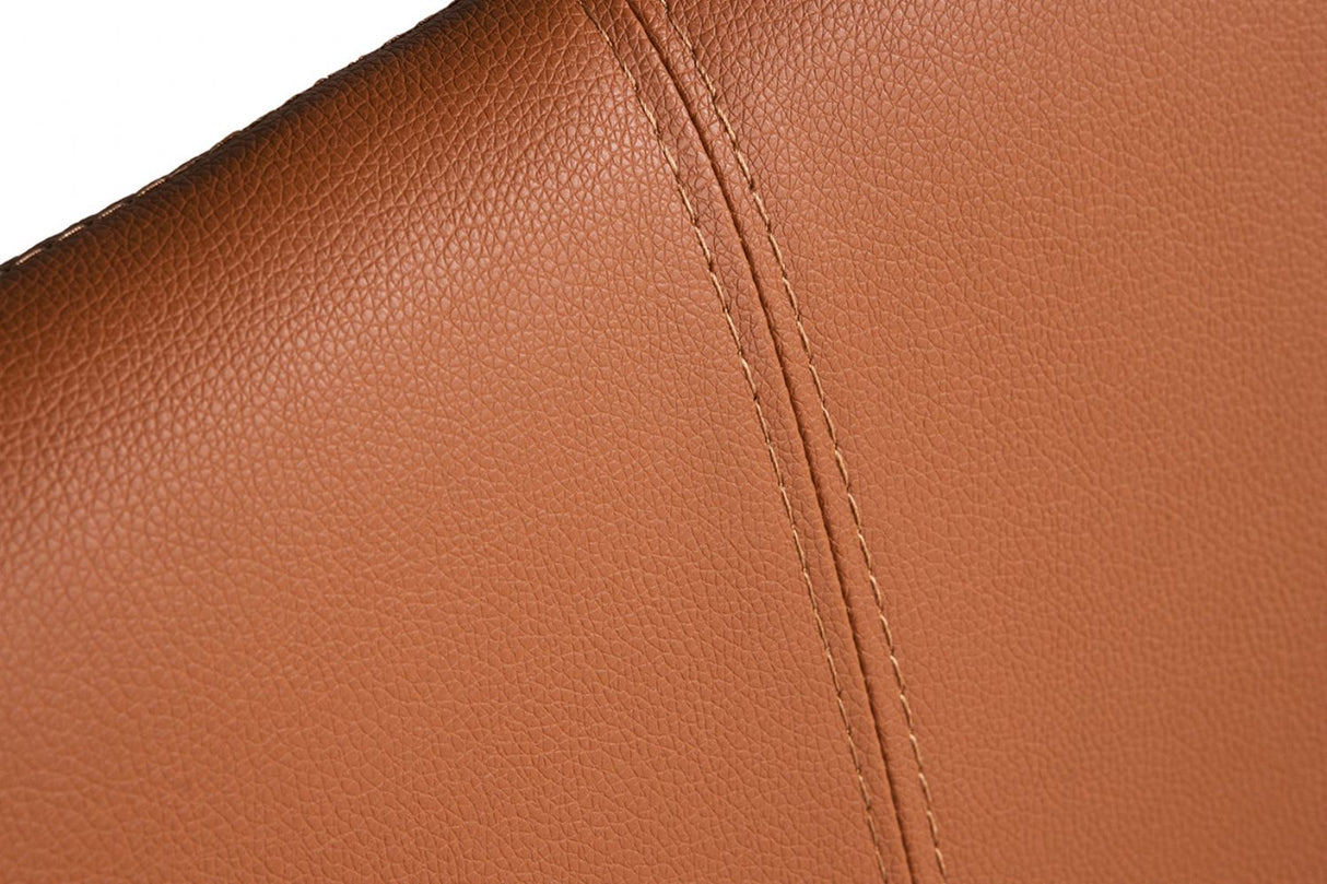 Modern Tan PU Leather Bar Stool Cantilever Metal Legs