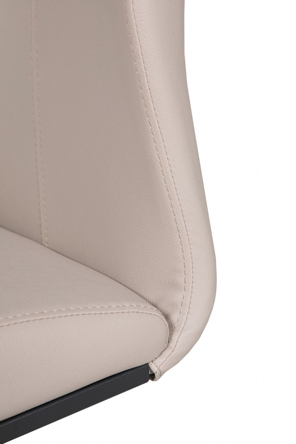 Taupe Faux Leather Upholstered Dining Chair Cantilever Base