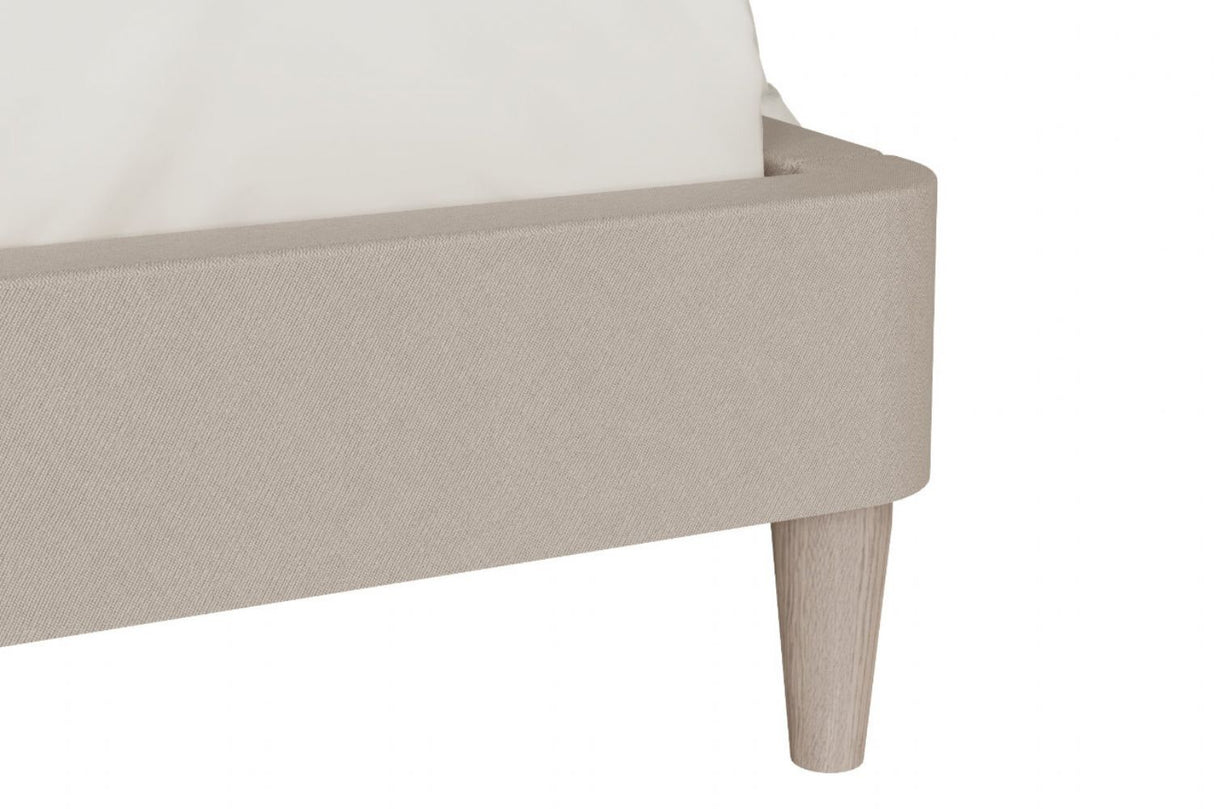 Cream Fabric 5ft King Size Bed Frame Curved Headboard