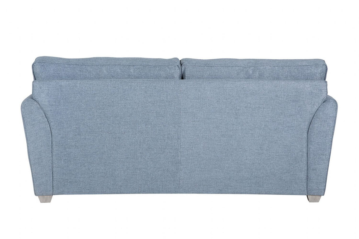 Blue Fabric 3 Seater Compact Sofa Bed Limed Oak Legs
