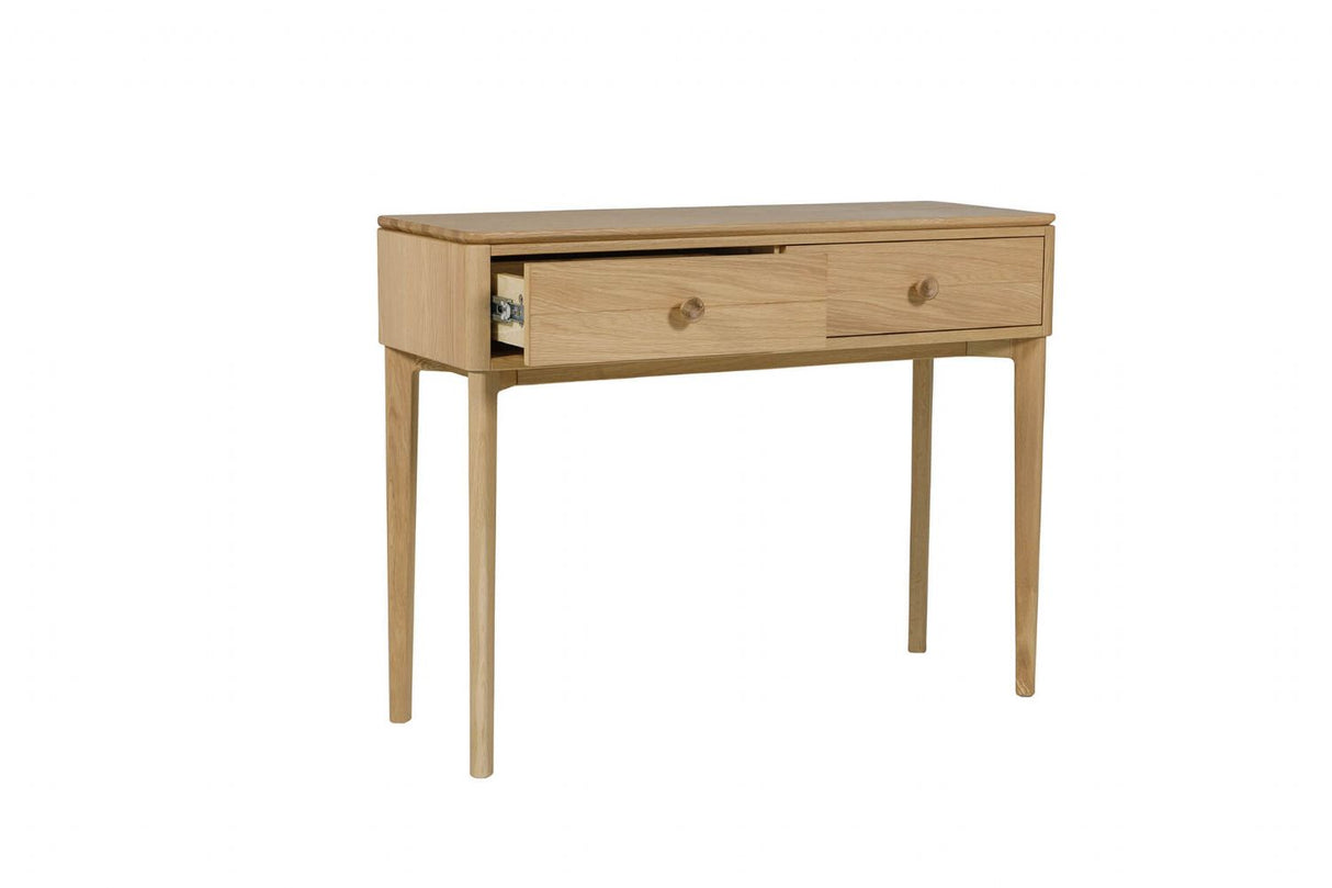 Oak Natural 2 Drawer Hallway Console Table Modern Design