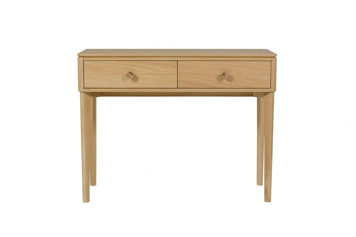 Oak Natural 2 Drawer Hallway Console Table Modern Design