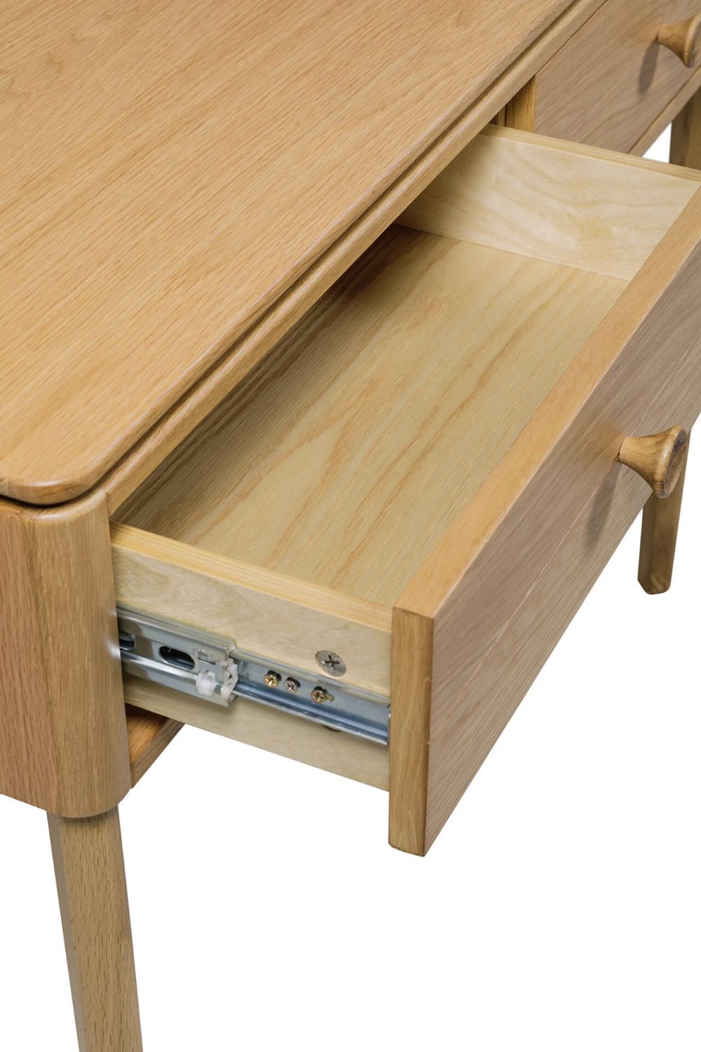 Oak Natural 2 Drawer Hallway Console Table Modern Design