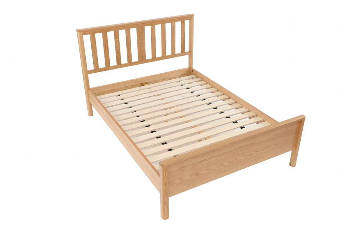 Natural Oak King Size Low Footend Bed Frame Shaker Style