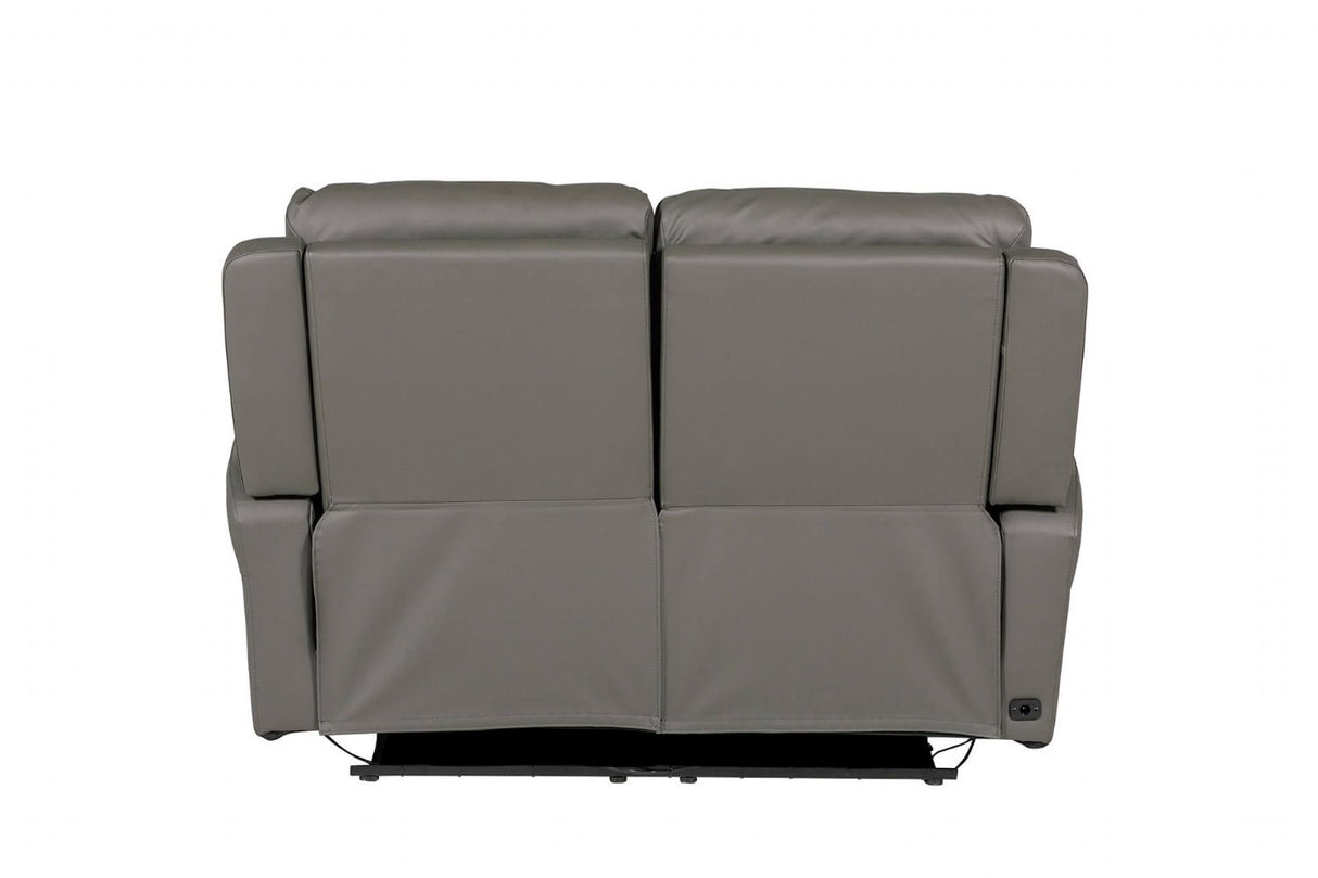 Ash Leather Electric Power Recliner 2 Seater Sofa