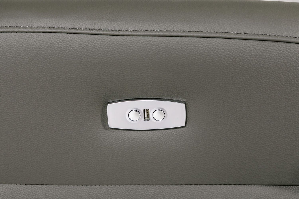 Ash Leather Electric Power Recliner 2 Seater Sofa