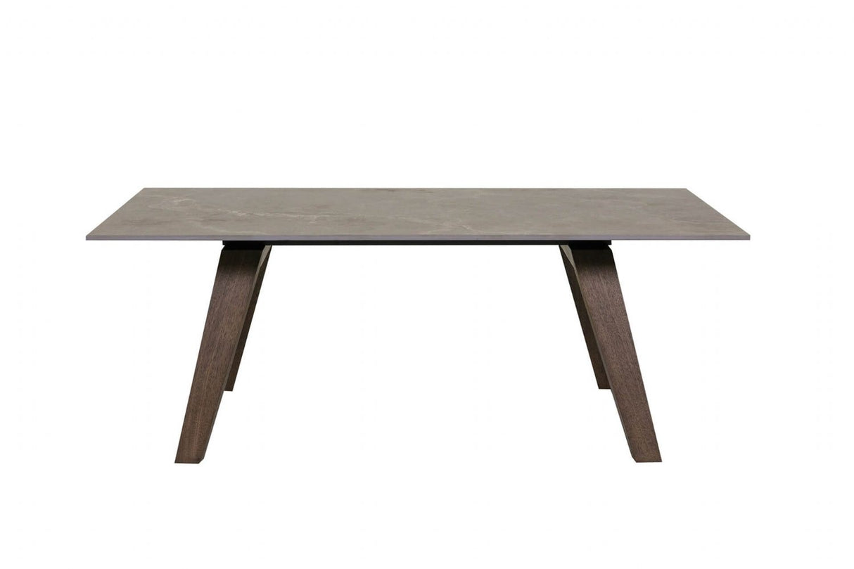 Latte Sintered Stone Top Coffee Table with Walnut Legs
