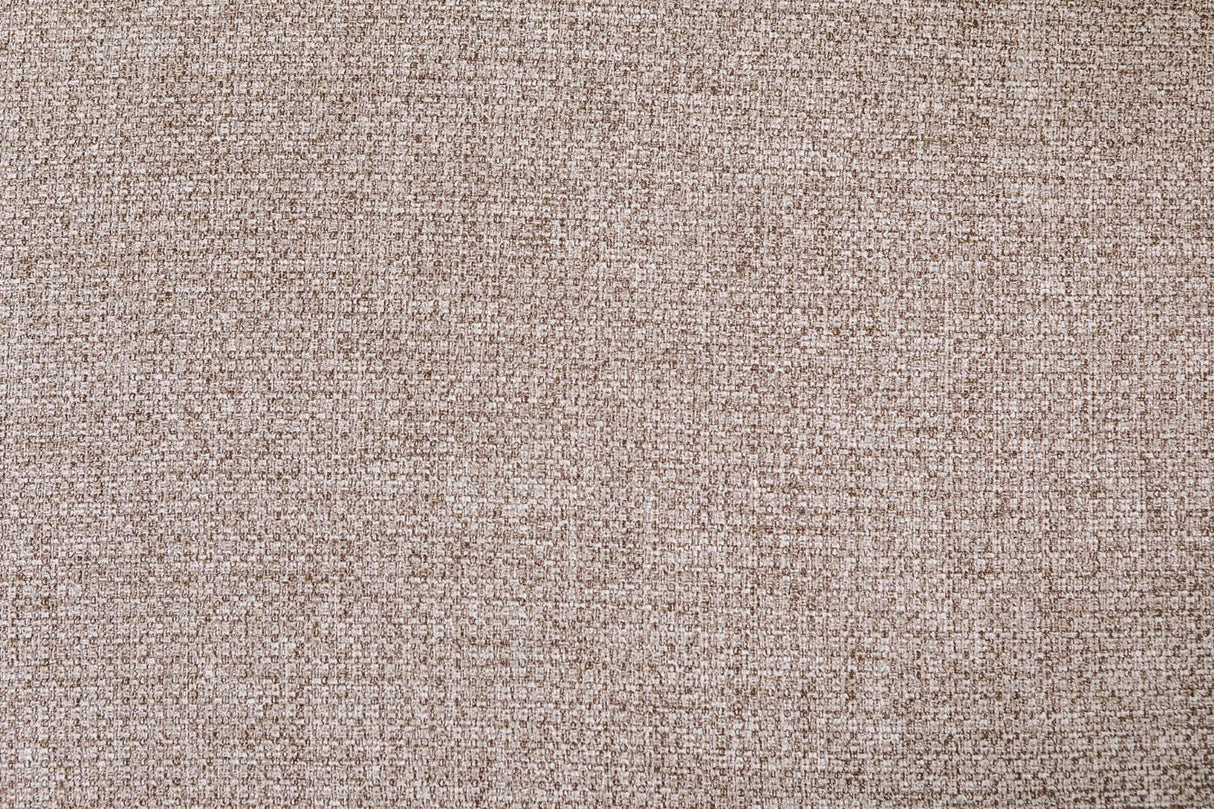 Latte Fabric Round Footstool with Walnut Base