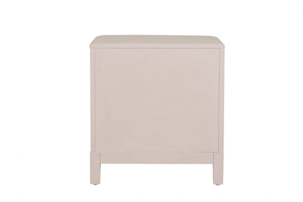 Cream Wooden 2 Drawer Bedside Table Cabinet Nightstand