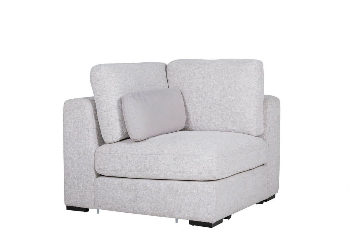 Light Grey Chenille Fabric Corner Arm Sectional