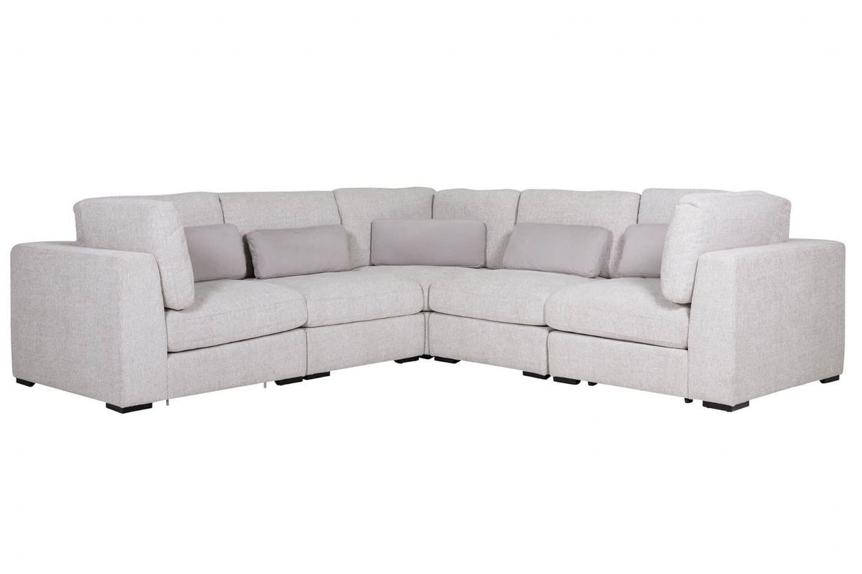 Light Grey Chenille Fabric Corner Arm Sectional