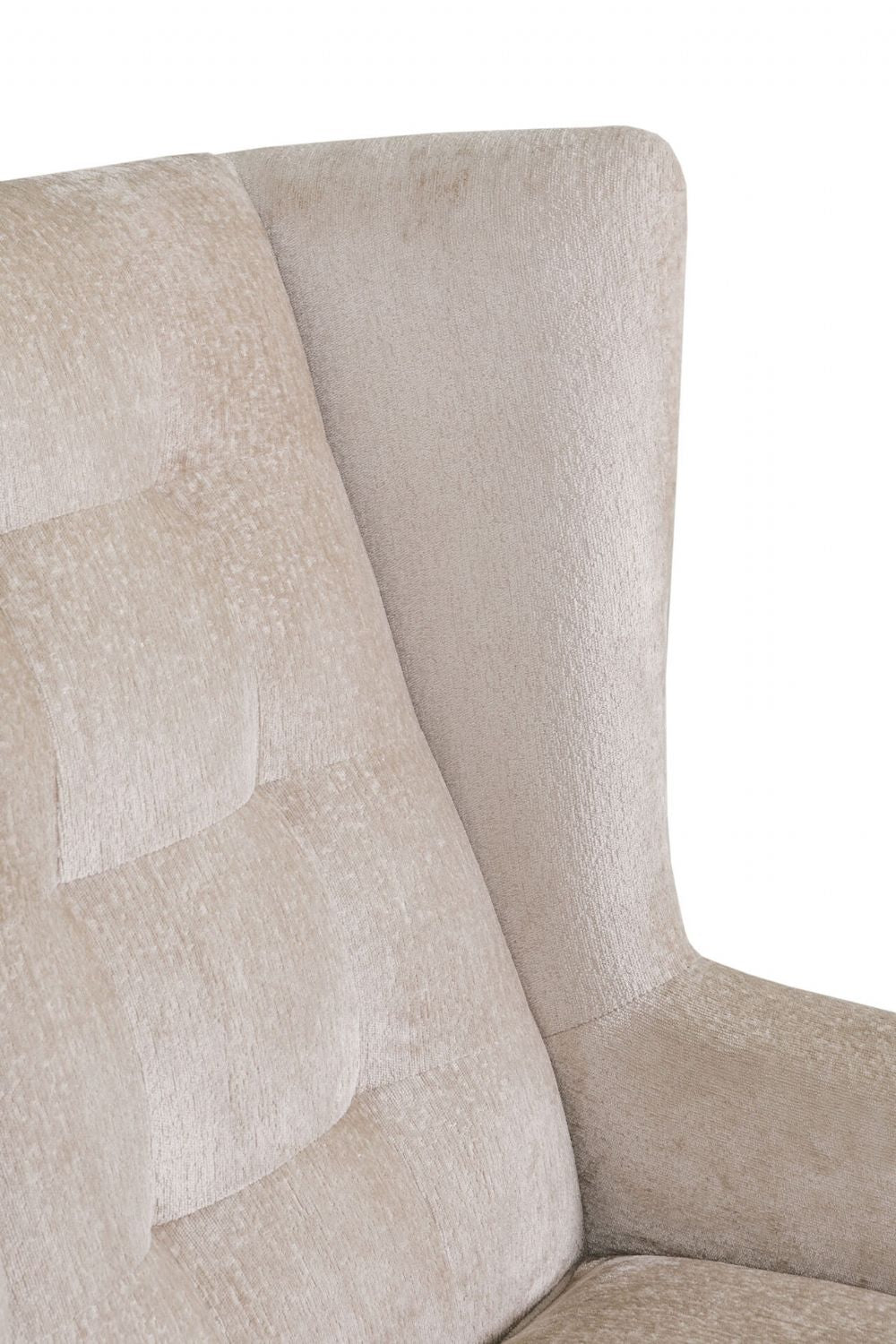 Mink Velvet Fabric High Back Wing Chair