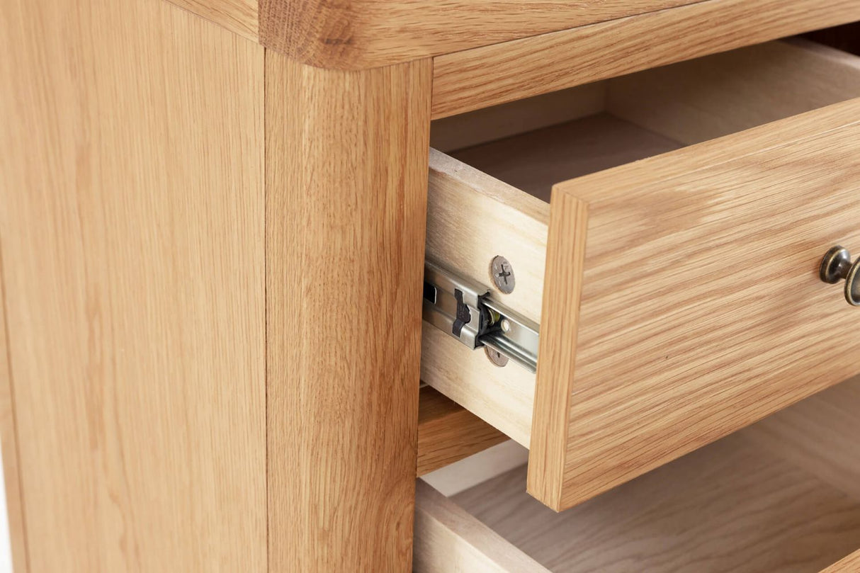 Natural Oak 3 Drawer Bedside Table
