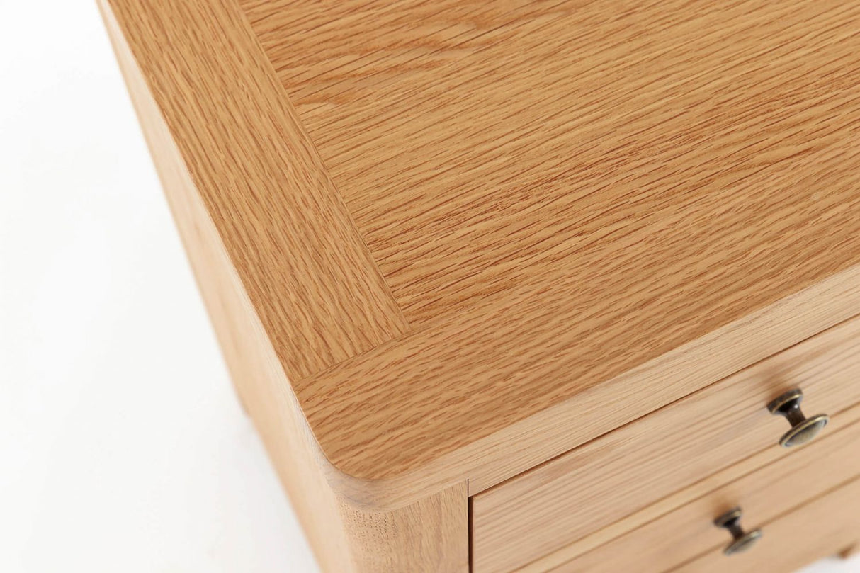 Natural Oak 3 Drawer Bedside Table