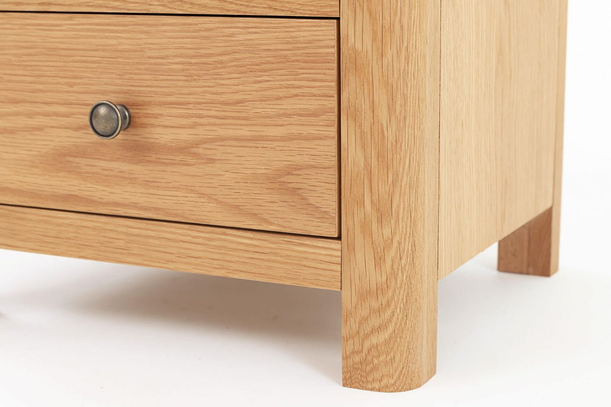 Natural Oak 3 Drawer Bedside Table