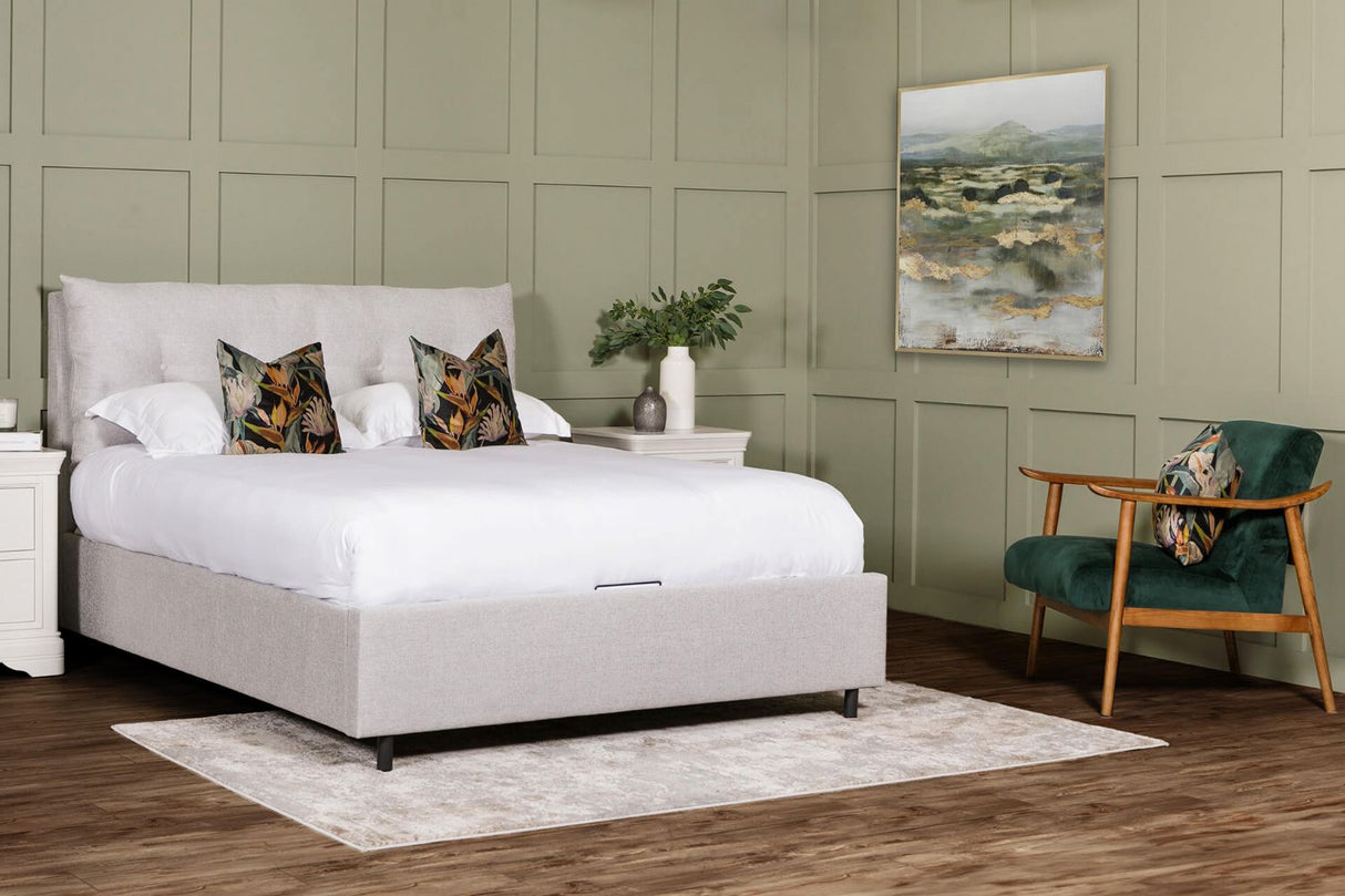 Green Chenille Fabric Accent Chair Rubberwood Framed