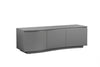 Large Graphite Grey Glass Top TV Media Cabinet with LED