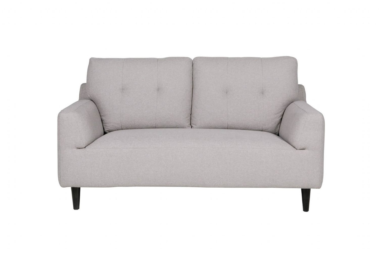 Light Grey Fabric 2 Seater Sofa Buttoned Back
