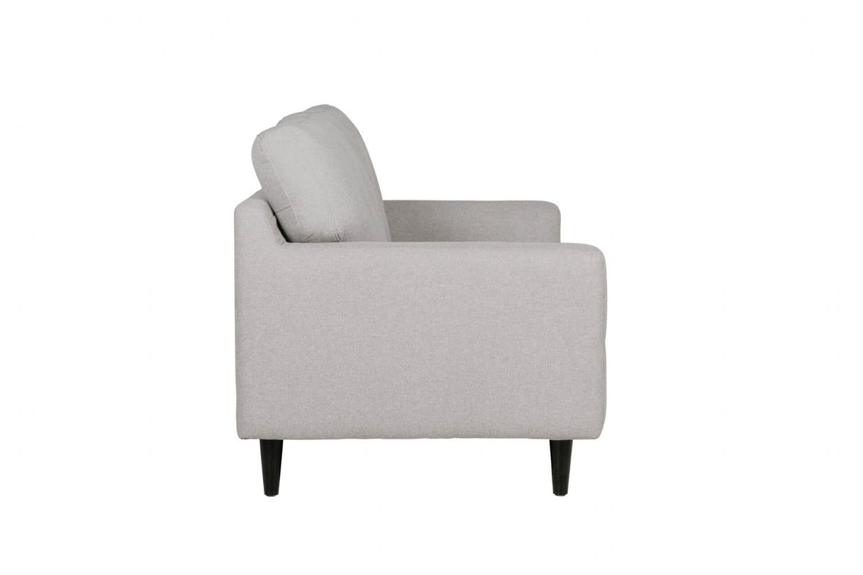 Light Grey Fabric 2 Seater Sofa Buttoned Back