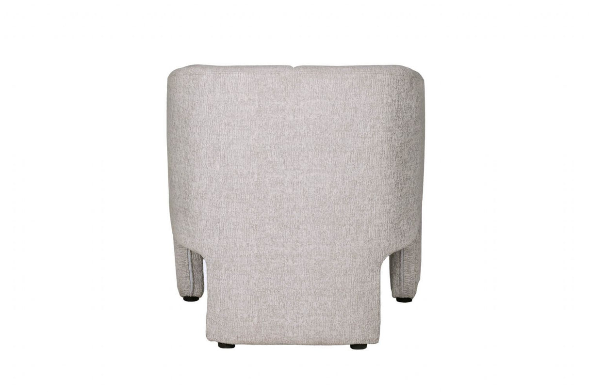 Light Grey Fabric Upholstered Curved Accent Chair