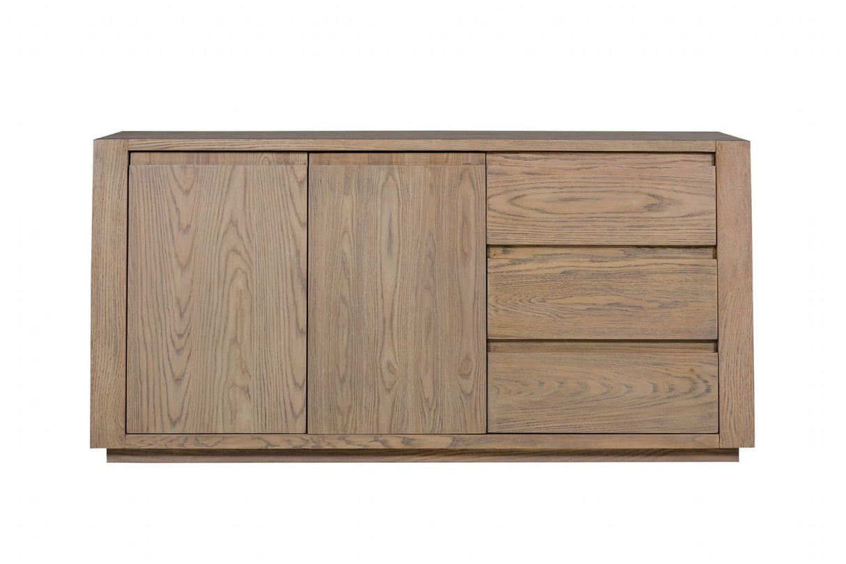 Smoked Oak Wide Sideboard with 2 Doors 3 Drawers