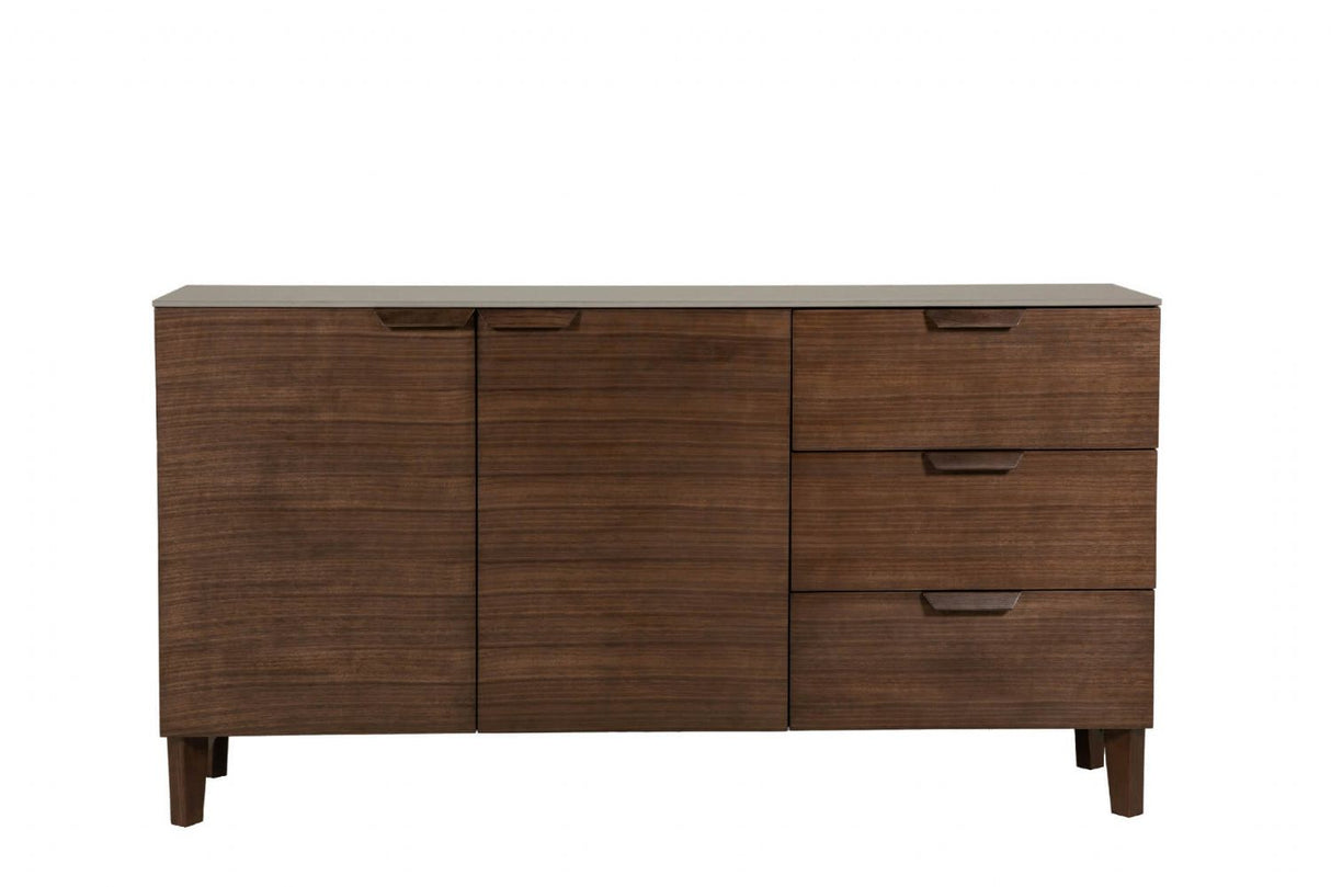Latte Walnut Large Sideboard with 2 Doors 3 Drawers