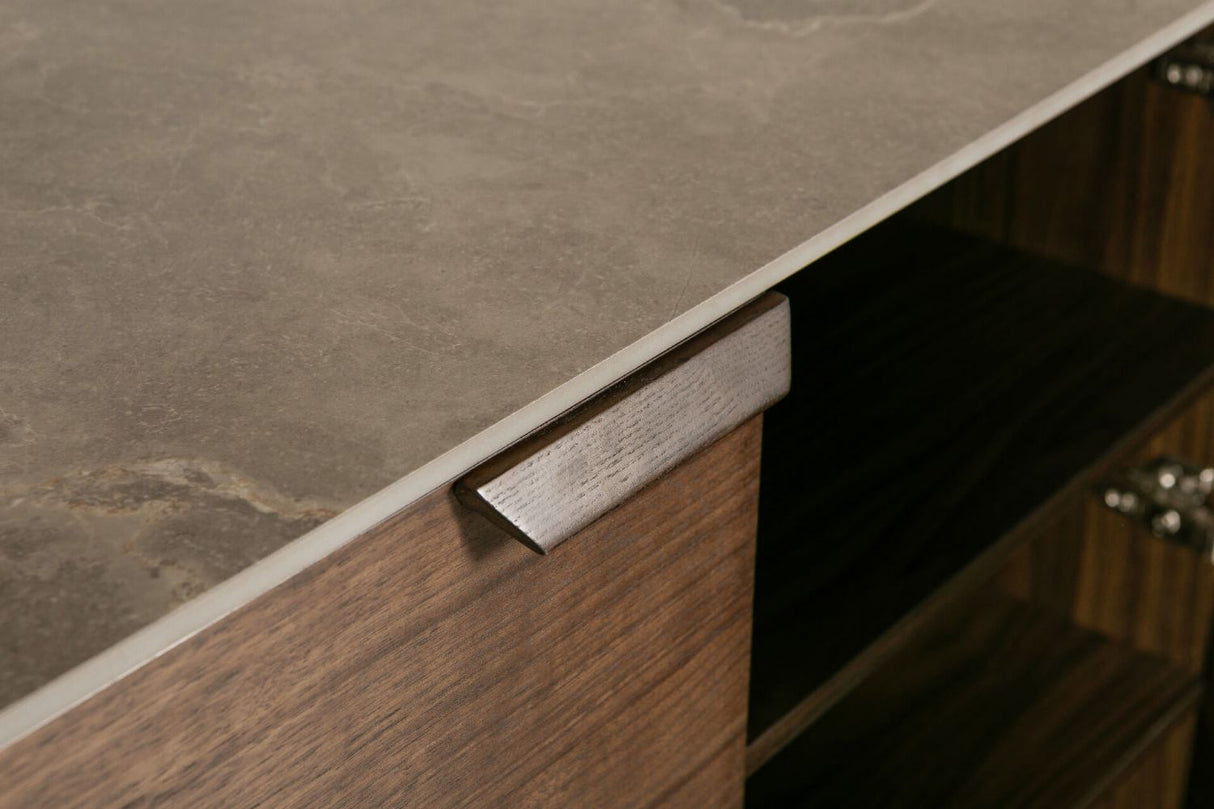 Latte Walnut Large Sideboard with 2 Doors 3 Drawers