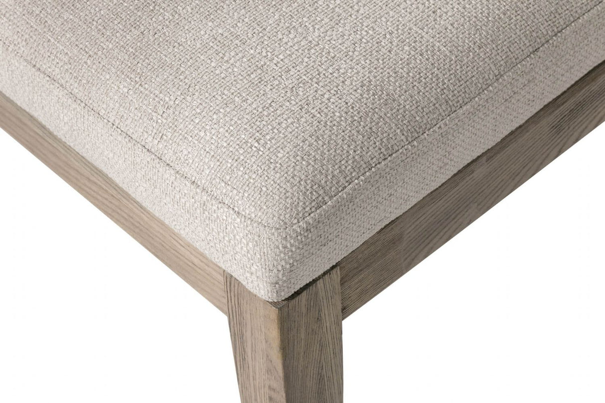 Natural Fabric Long Corner Dining Bench with Oak Legs