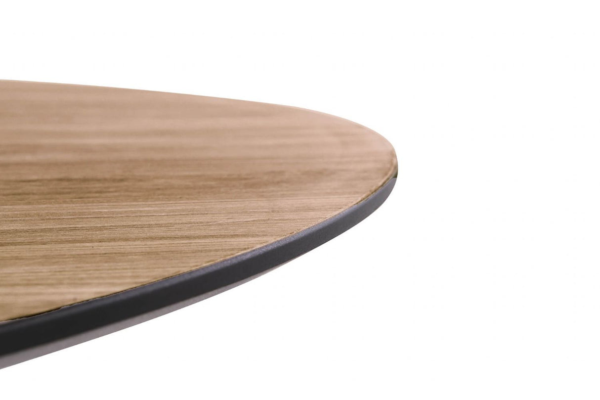 Oak Marble Effect Round Crossleg Small Dining Table 110cm