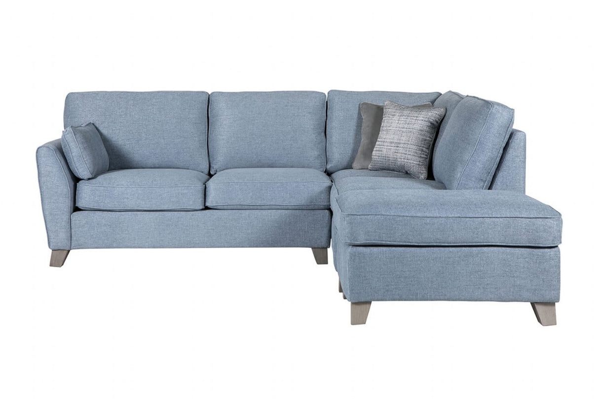 Blue Fabric RHF L Shaped Corner Group Sofa