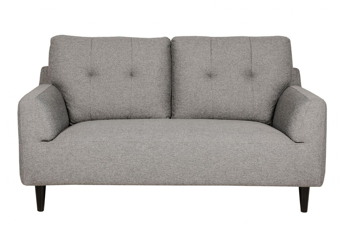 Charcoal Fabric 2 Seater Buttoned Back Sofa