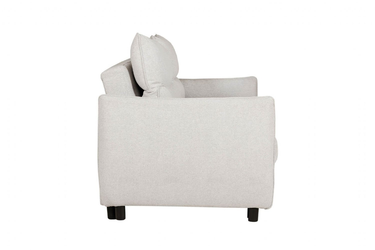 Light Grey Fabric Sofa Bed with Black Legs