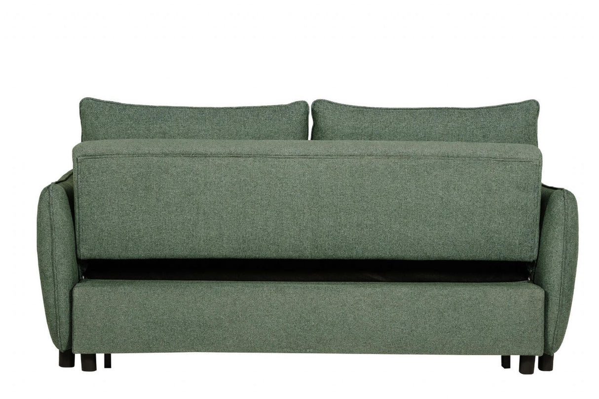 Green Fabric Pull Out Sofa Bed