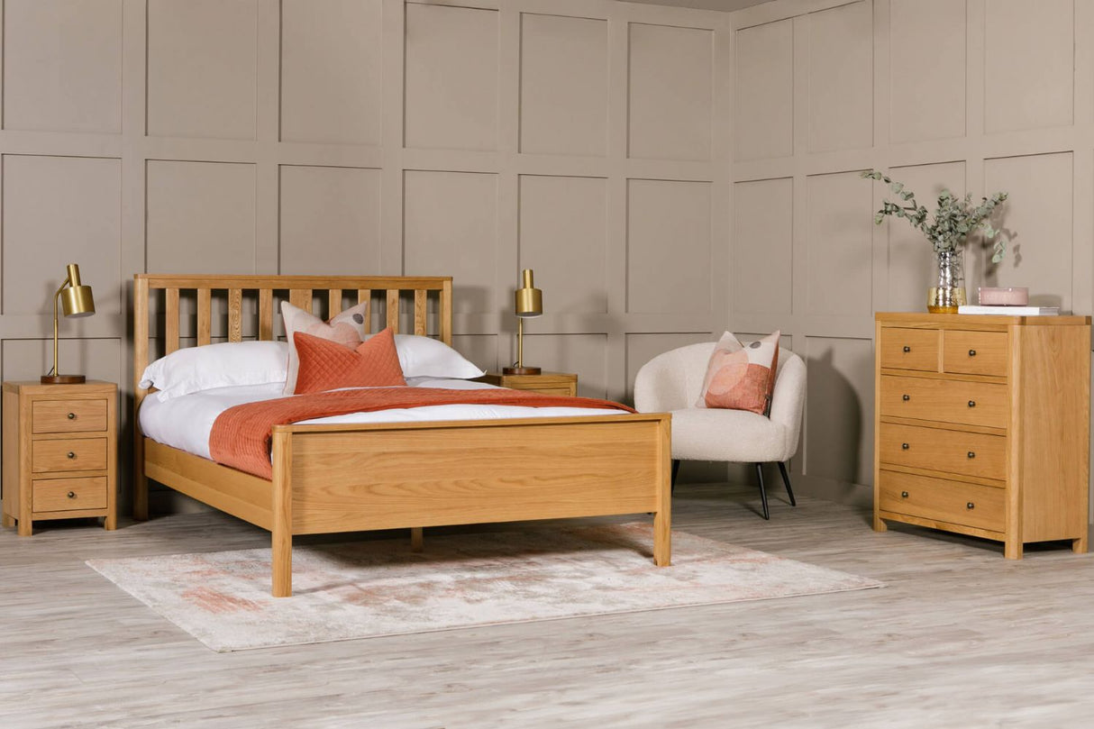 Renata 4ft6 Low Footboard Bed Oak Natural