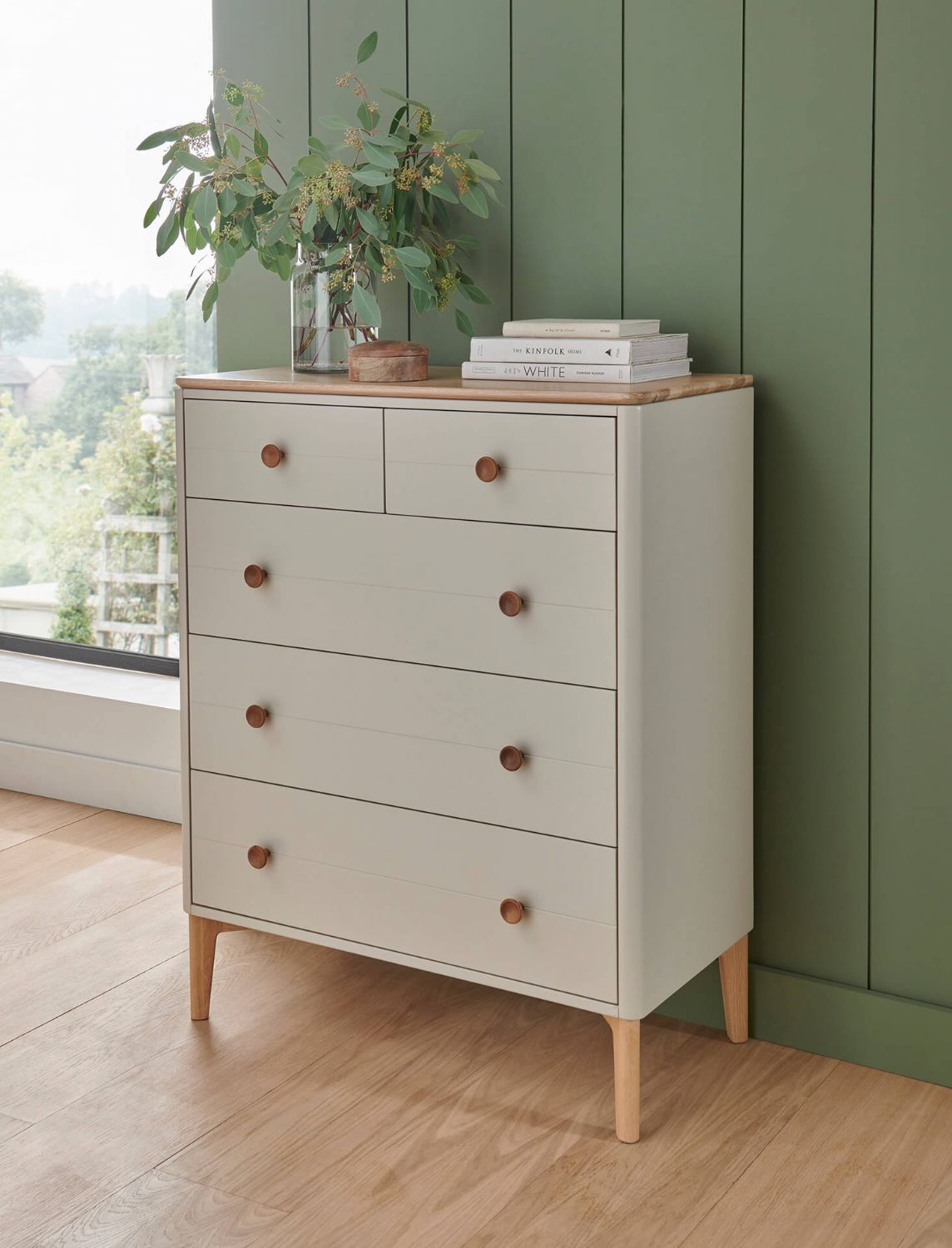 Chest 5 Drawers Cashmere Oak