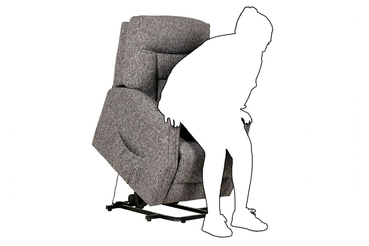 Dark Grey Fabric Electric Lift and Rise Armchair Recliner