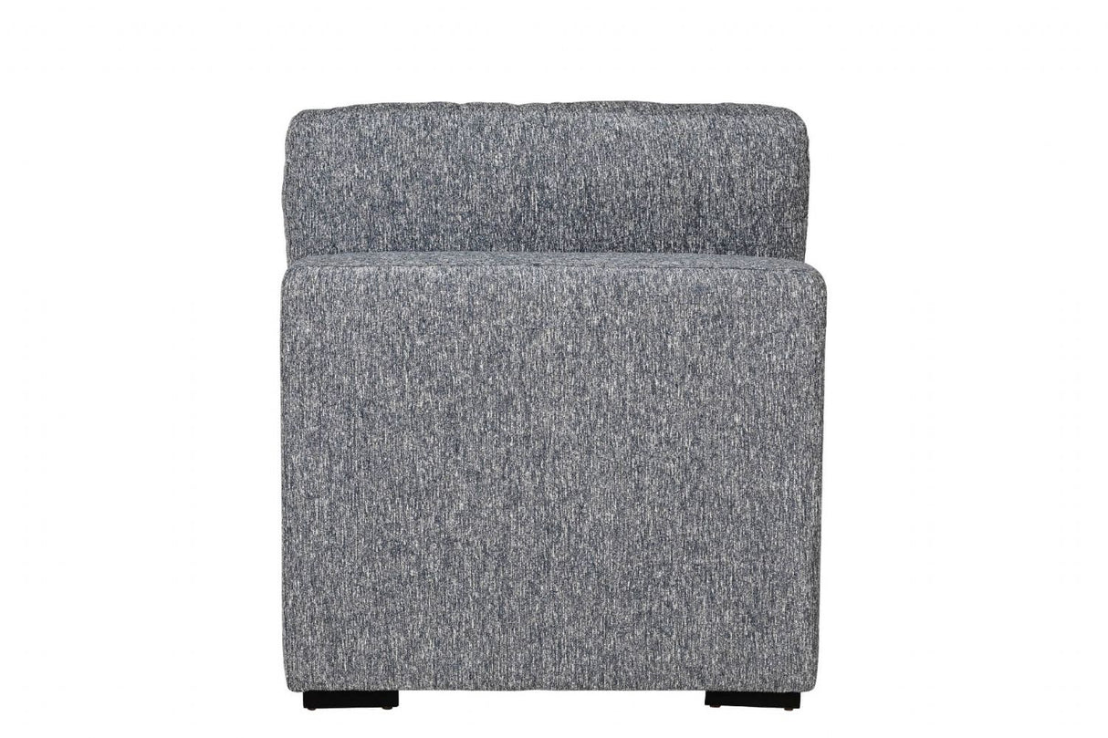 Blue Chenille Fabric Armless Sectional Modular Seat