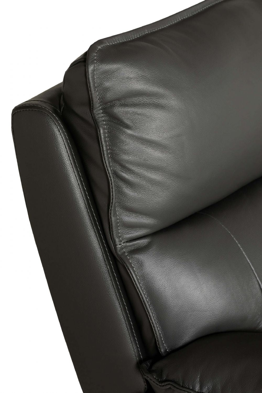 Dark Grey Leather Electric Power Recliner Armchair