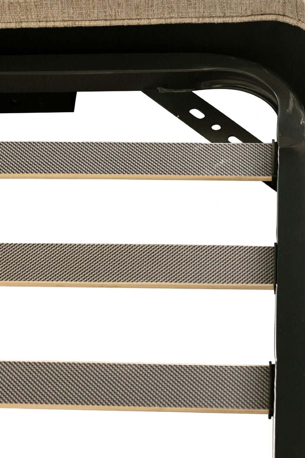 Ebony Trimmed Natural Fabric Super King Size Bed Frame