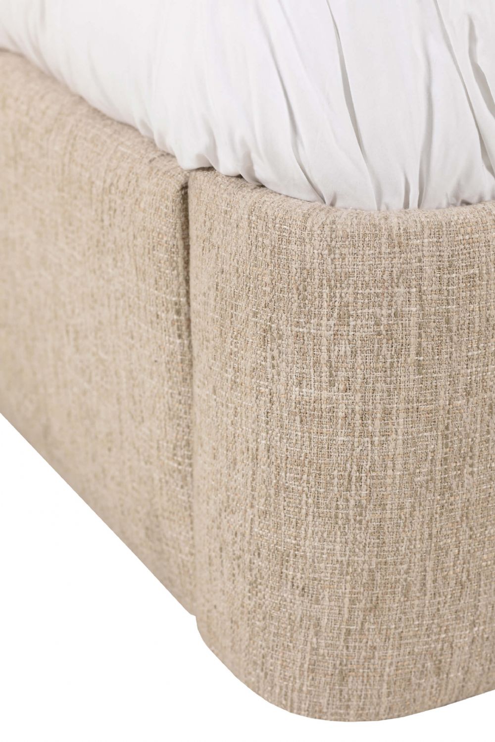 Ebony Trimmed Natural Fabric Super King Size Bed Frame