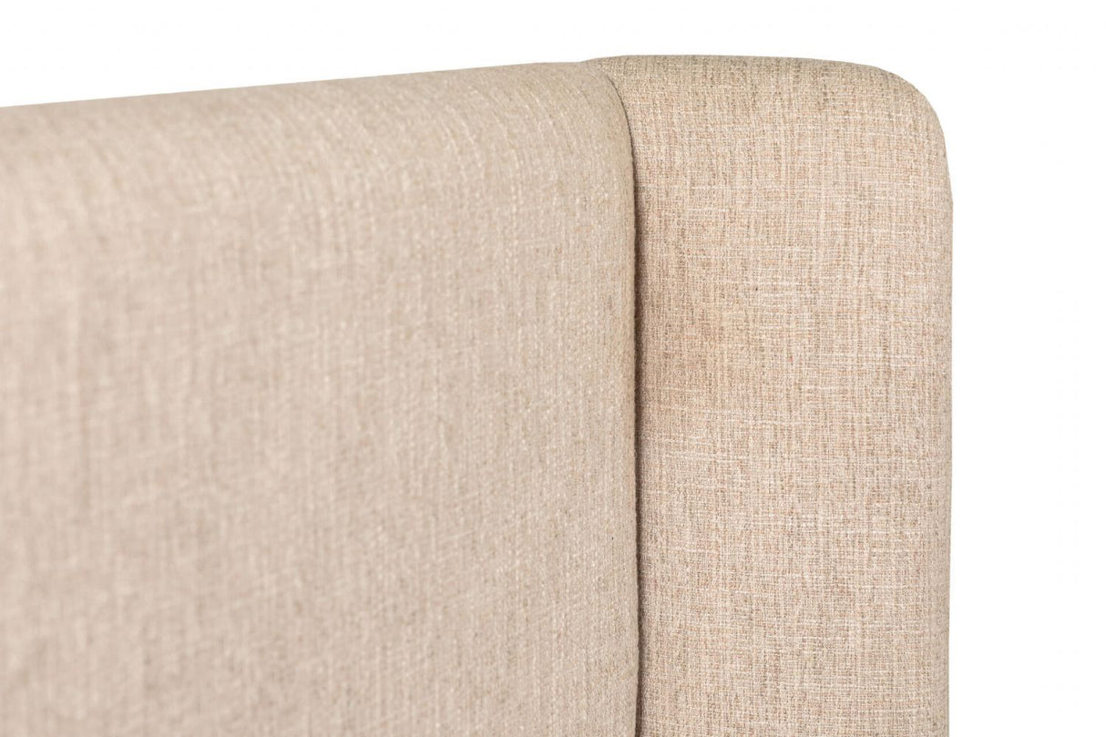 Ebony Trimmed Natural Fabric Super King Size Bed Frame