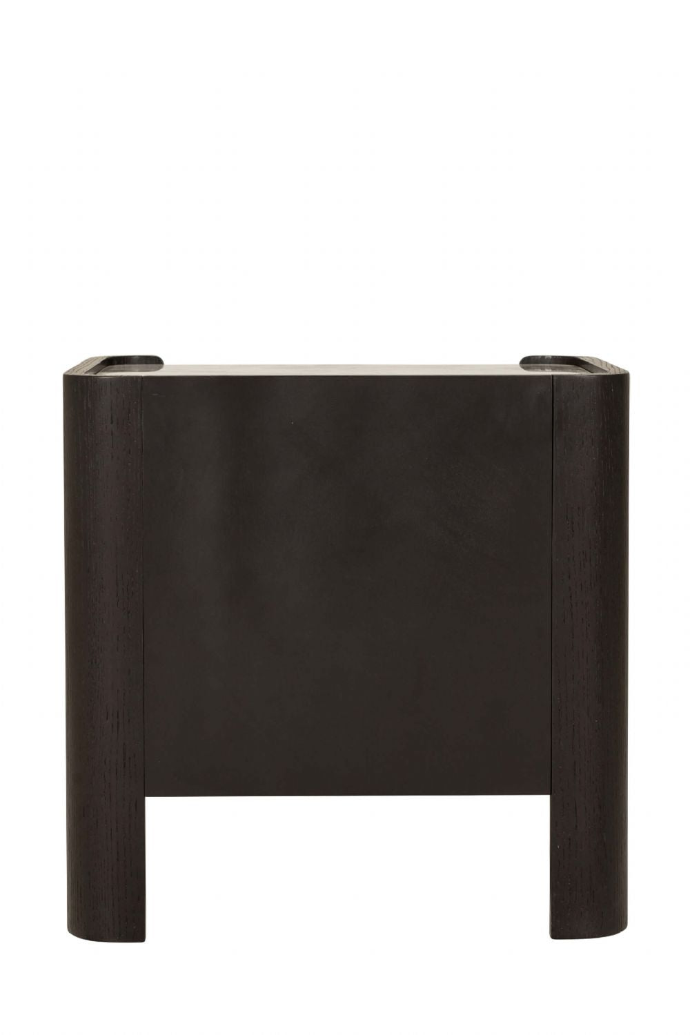 Ebony Wood 2 Drawer Bedside Table Cabinet Marble Effect Top