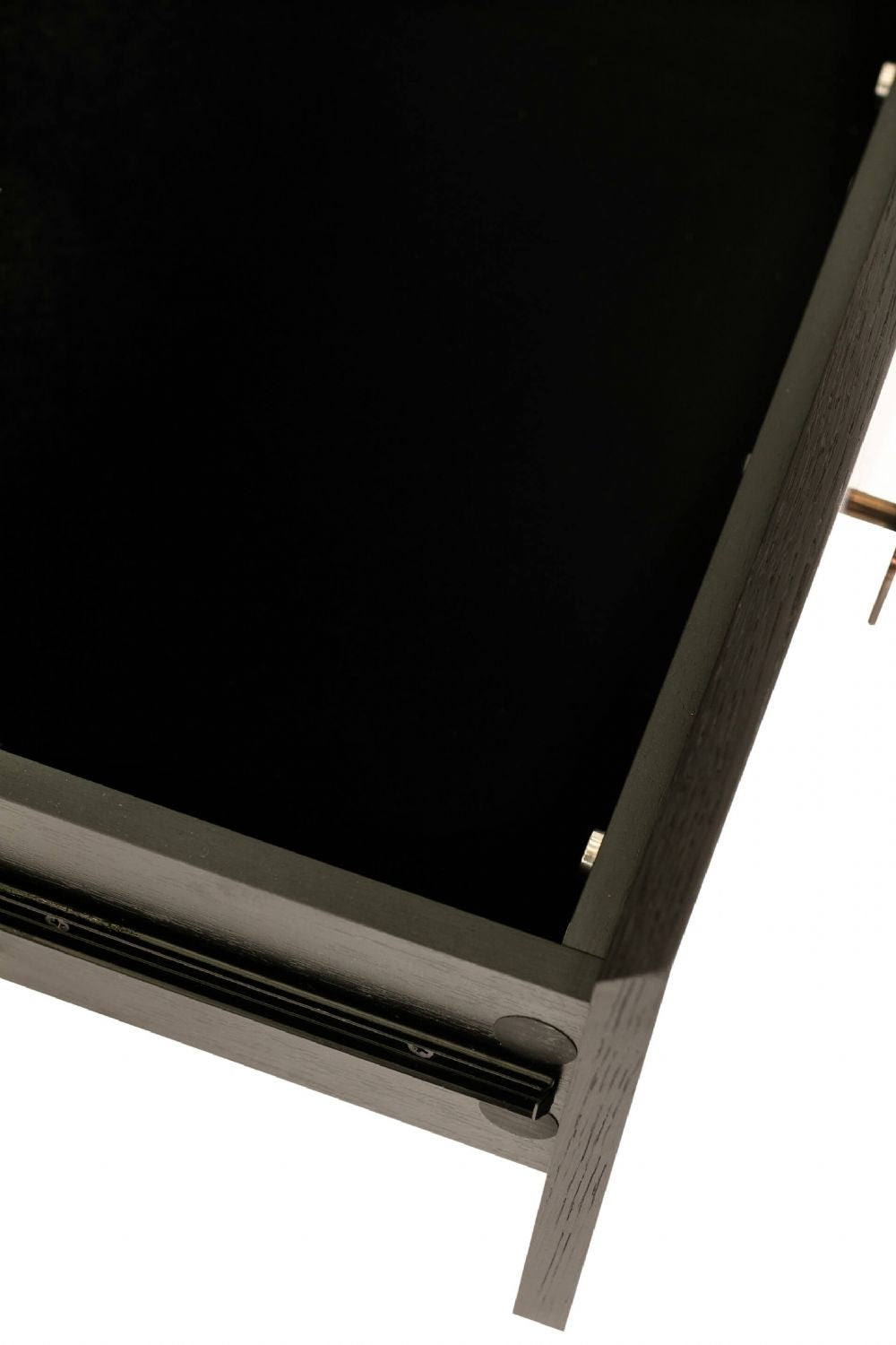 Ebony Wood 2 Drawer Bedside Table Cabinet Marble Effect Top