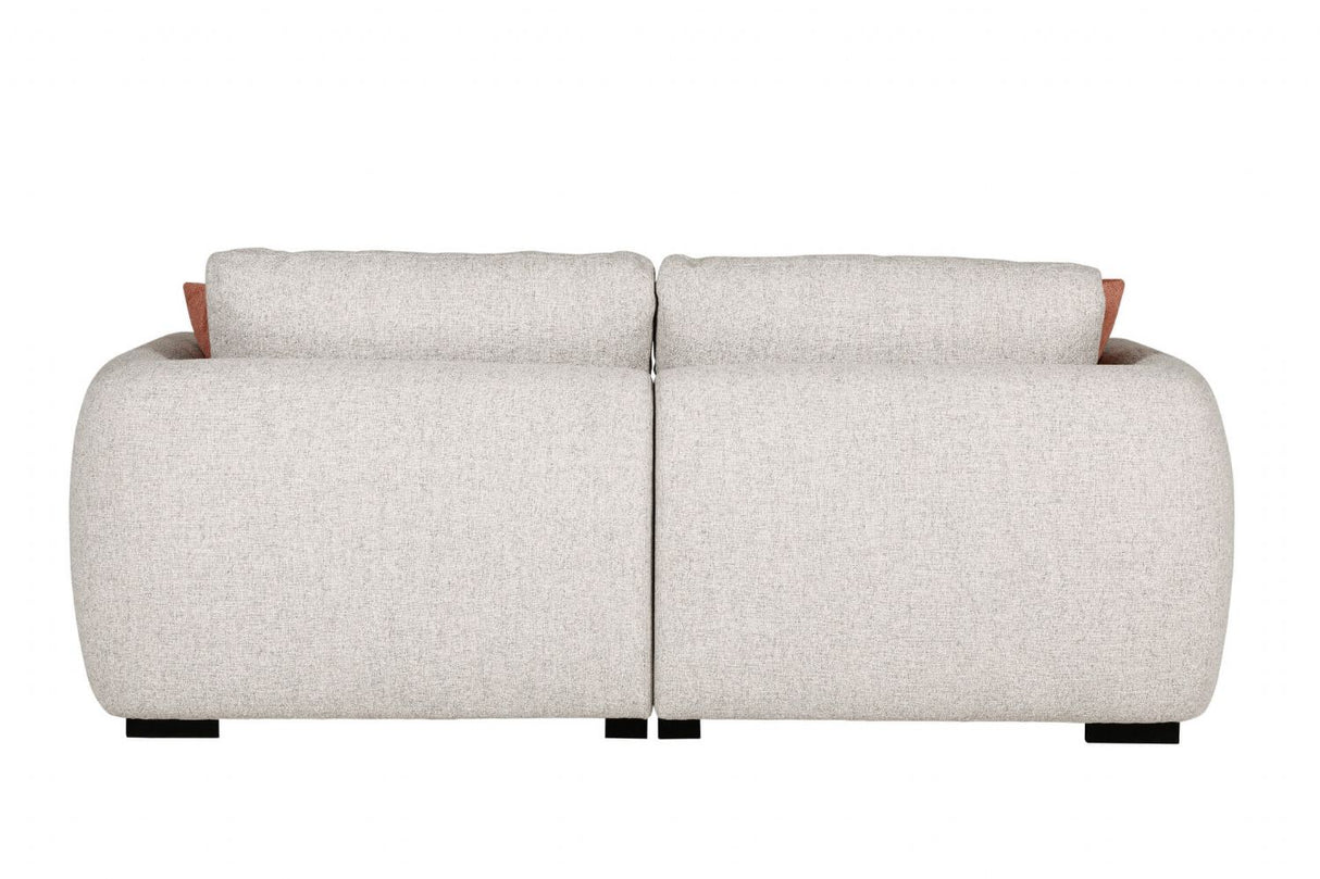 Natural Textured Fabric 4 Seater Standard Back Sofa